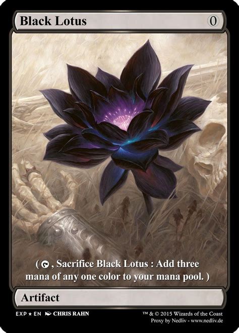 Drawing of black lotus magic card by an artist